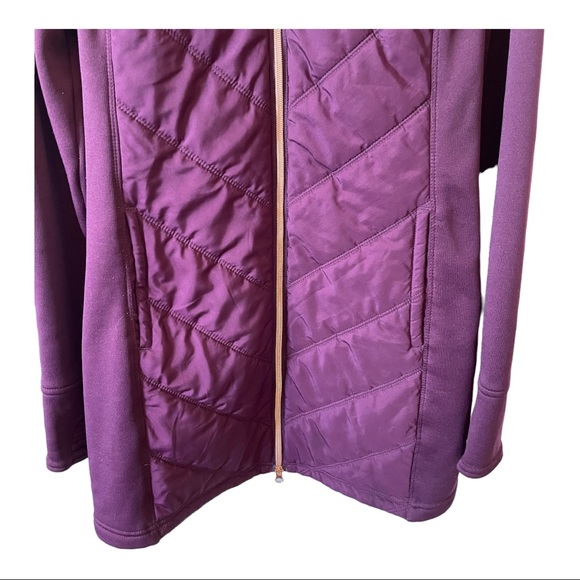 RARE FILA SPORT Athletic Purple Midi Semi-Puffer Fleece-lined Zip-Up Jacket - Picture 4 of 14
